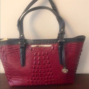 Brahmin - red & black tote handbag